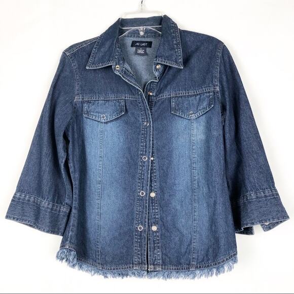 At Last Vintage Y2K Vtg Retro Cotton Cottage Western Fringe Shirt Juniors Medium - Picture 1 of 4